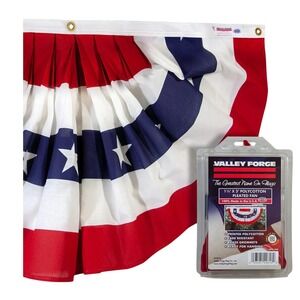 Valley Forge American Fan Flag 1.5' x 3' Sentinel Stars & Stripes Bunting Brass